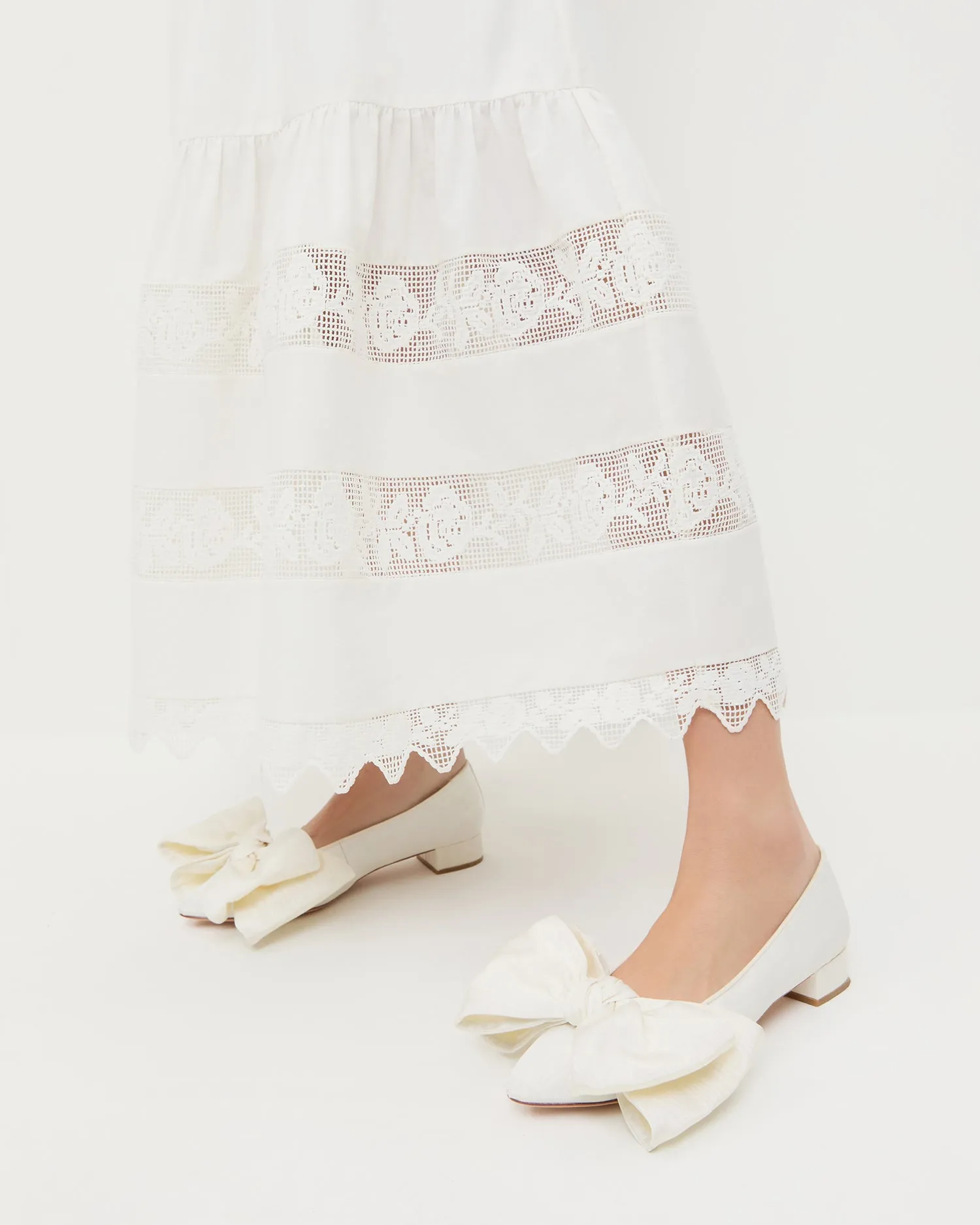 Noa Cream Moiré Bow Flat sold by Loeffler Randall product image thumbnail 2