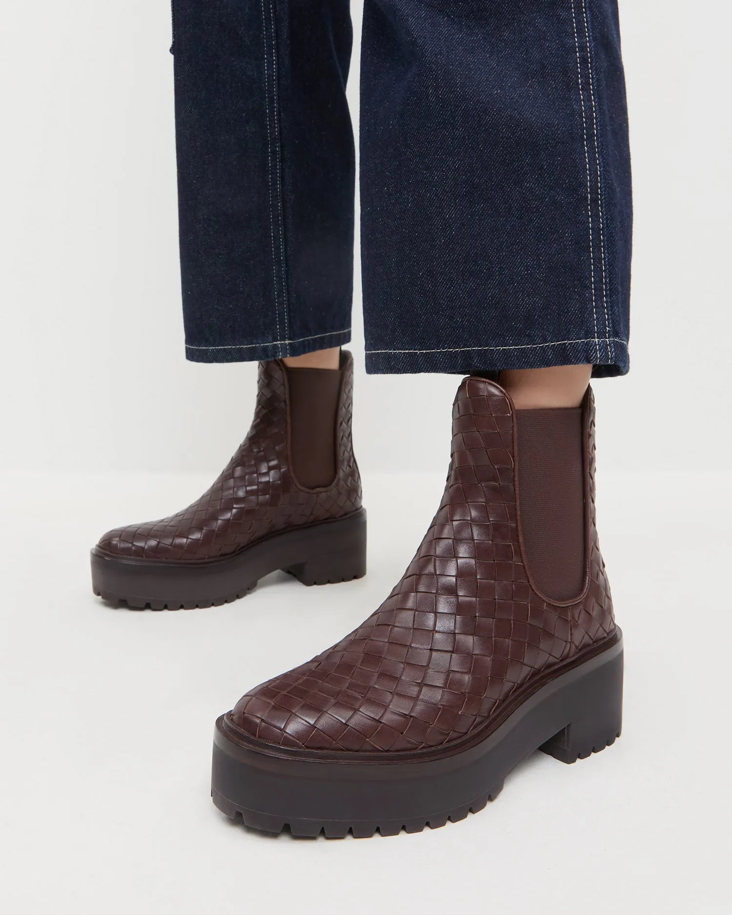 Reggie Espresso Woven Chelsea Boot sold by Loeffler Randall product image thumbnail 2