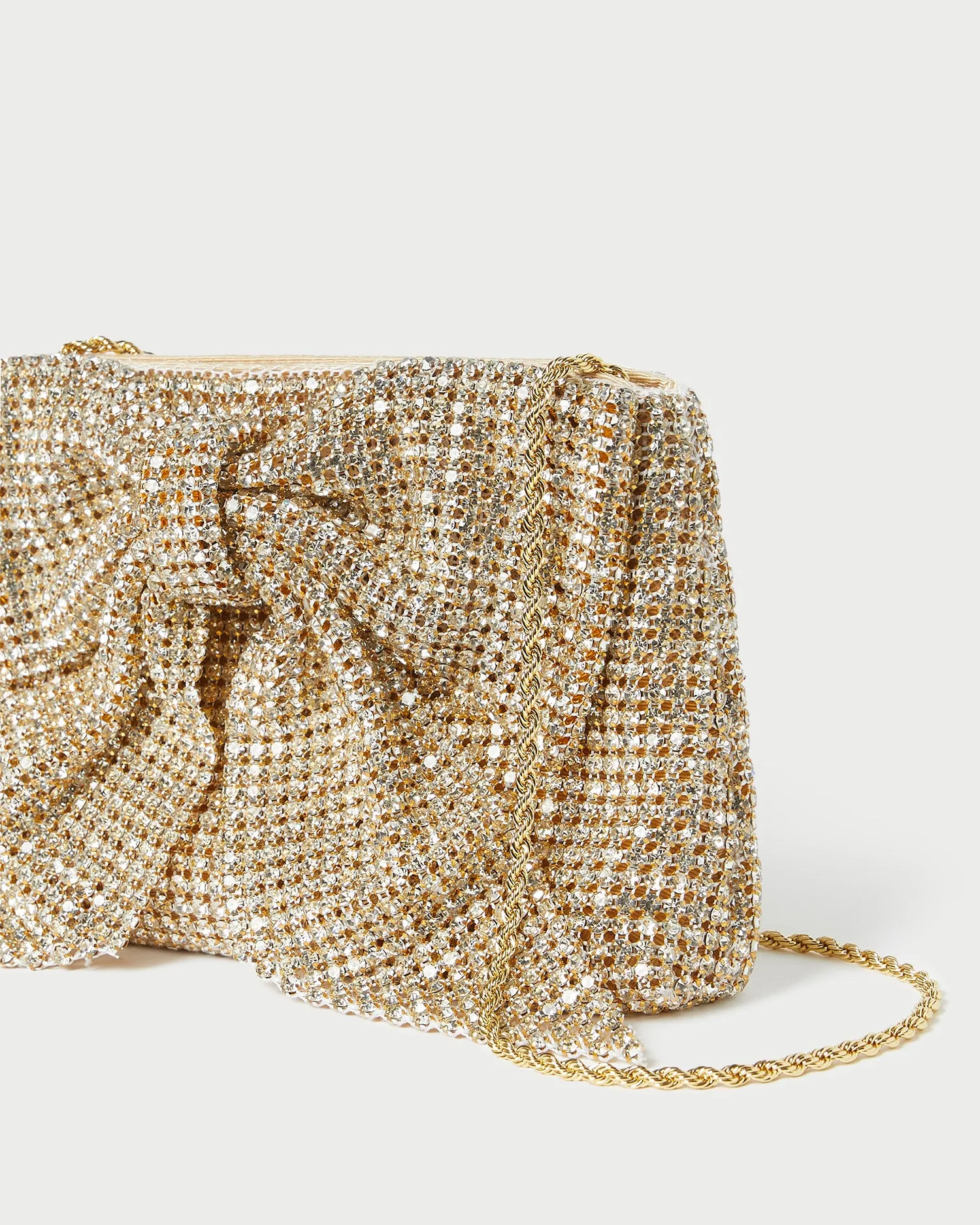 Jolene Gold Diamanté Bow Clutch sold by Loeffler Randall product image thumbnail 3