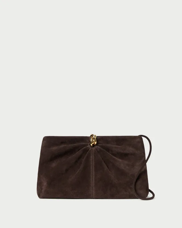 Corrine Brown Suede Gathered Clutch sold by Loeffler Randall