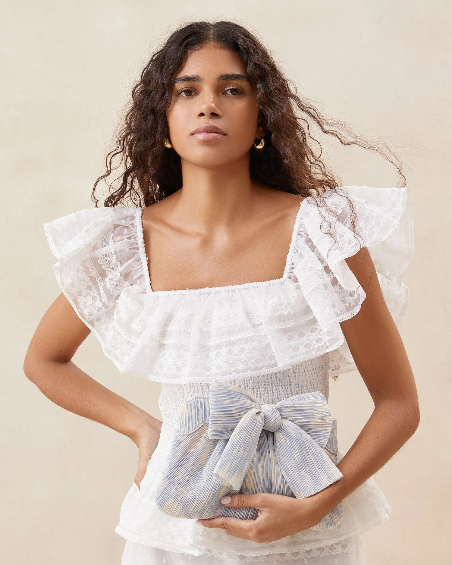 Rayne Blue Floral Bow Clutch sold by Loeffler Randall product image thumbnail 5