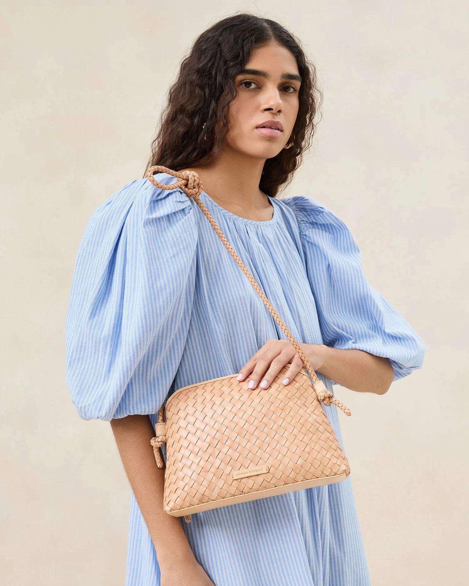 Mallory Desert Sand Woven Crossbody sold by Loeffler Randall product image thumbnail 3