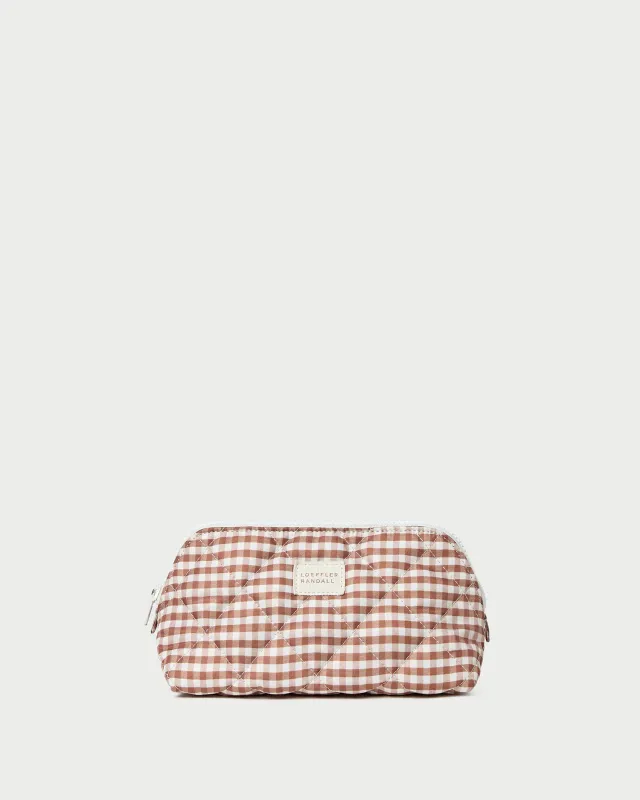 Georgette Brown Gingham Mini Cosmetic Pouch sold by Loeffler Randall