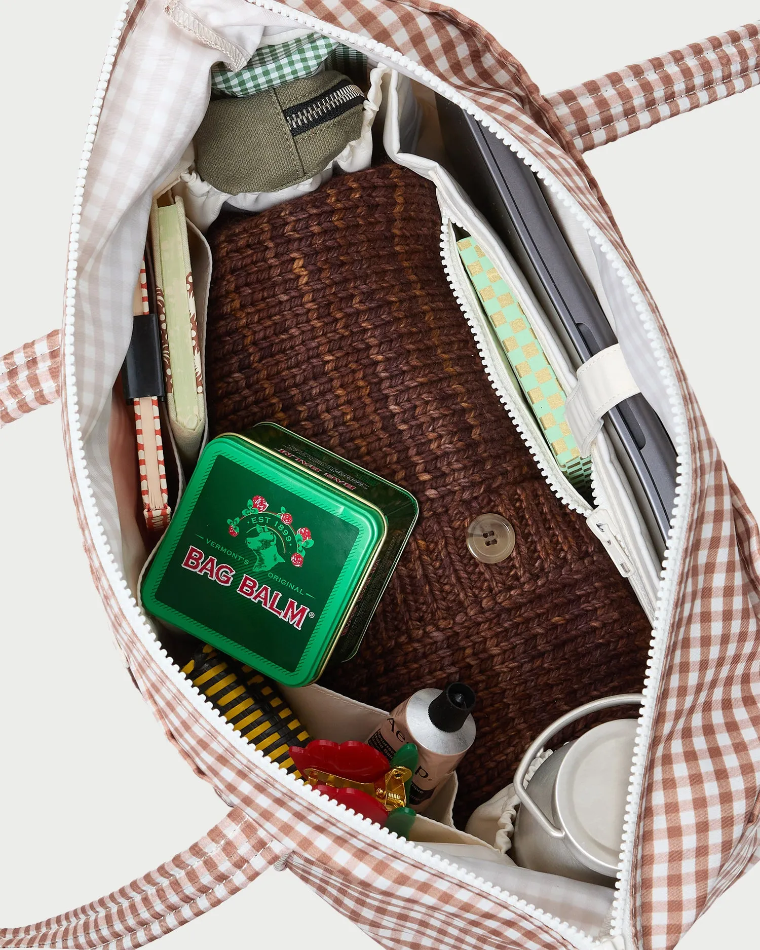 Mira Brown Gingham Everyday Tote sold by Loeffler Randall product image thumbnail 5