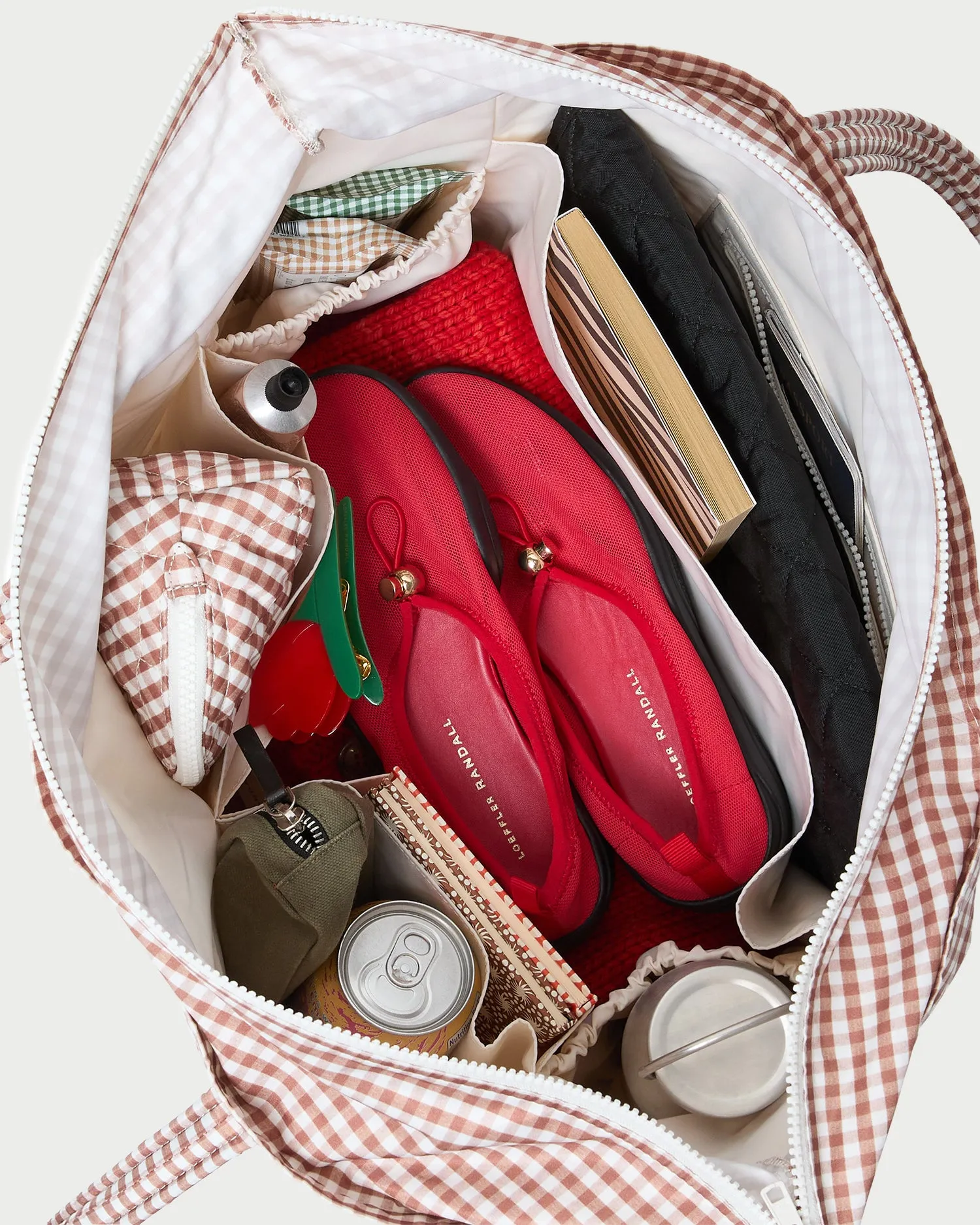 Dina Brown Gingham Travel Tote sold by Loeffler Randall product image thumbnail 3