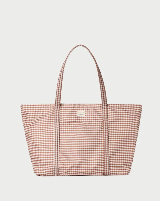 Dina Brown Gingham Travel Tote sold by Loeffler Randall