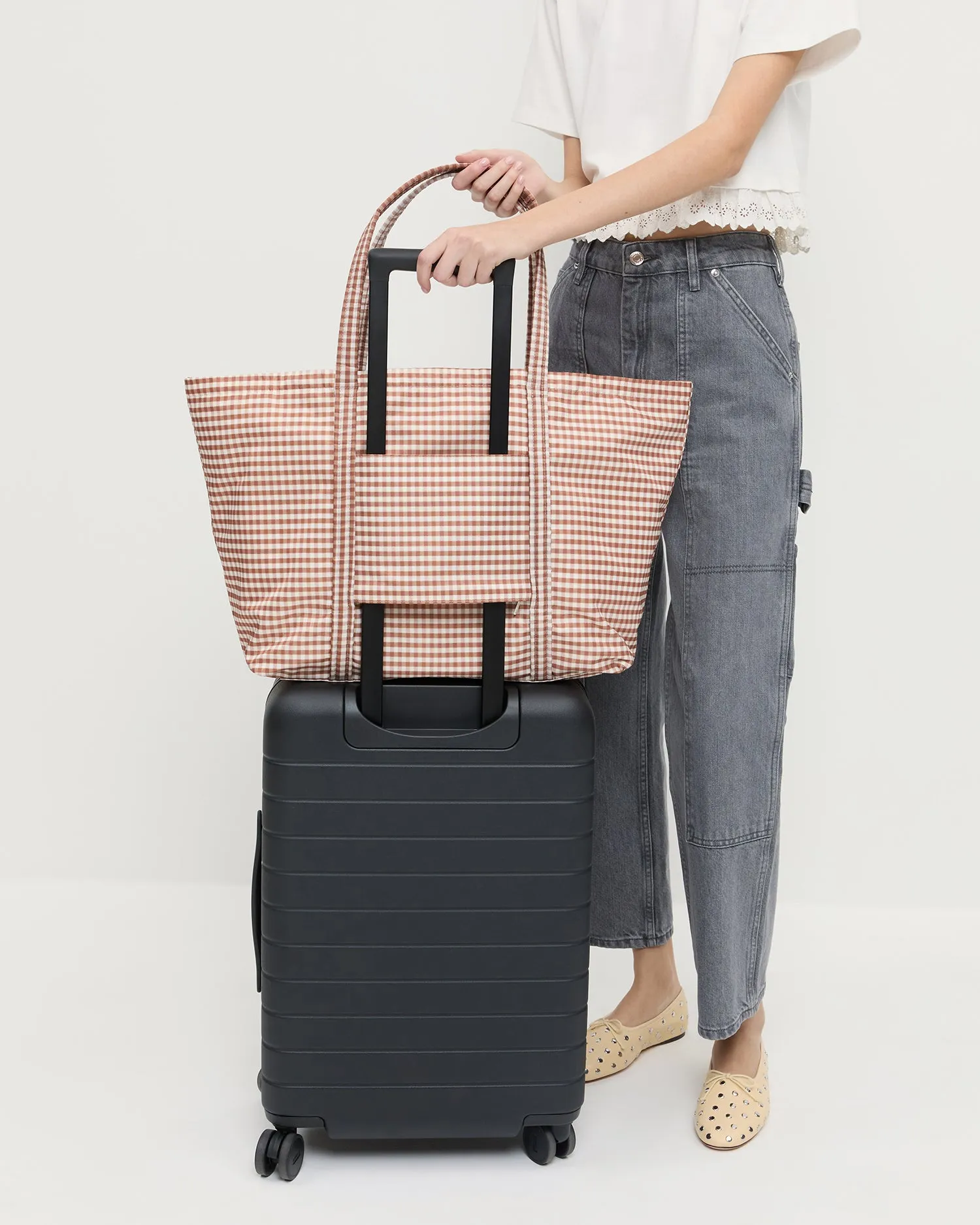 Dina Brown Gingham Travel Tote sold by Loeffler Randall product image thumbnail 5