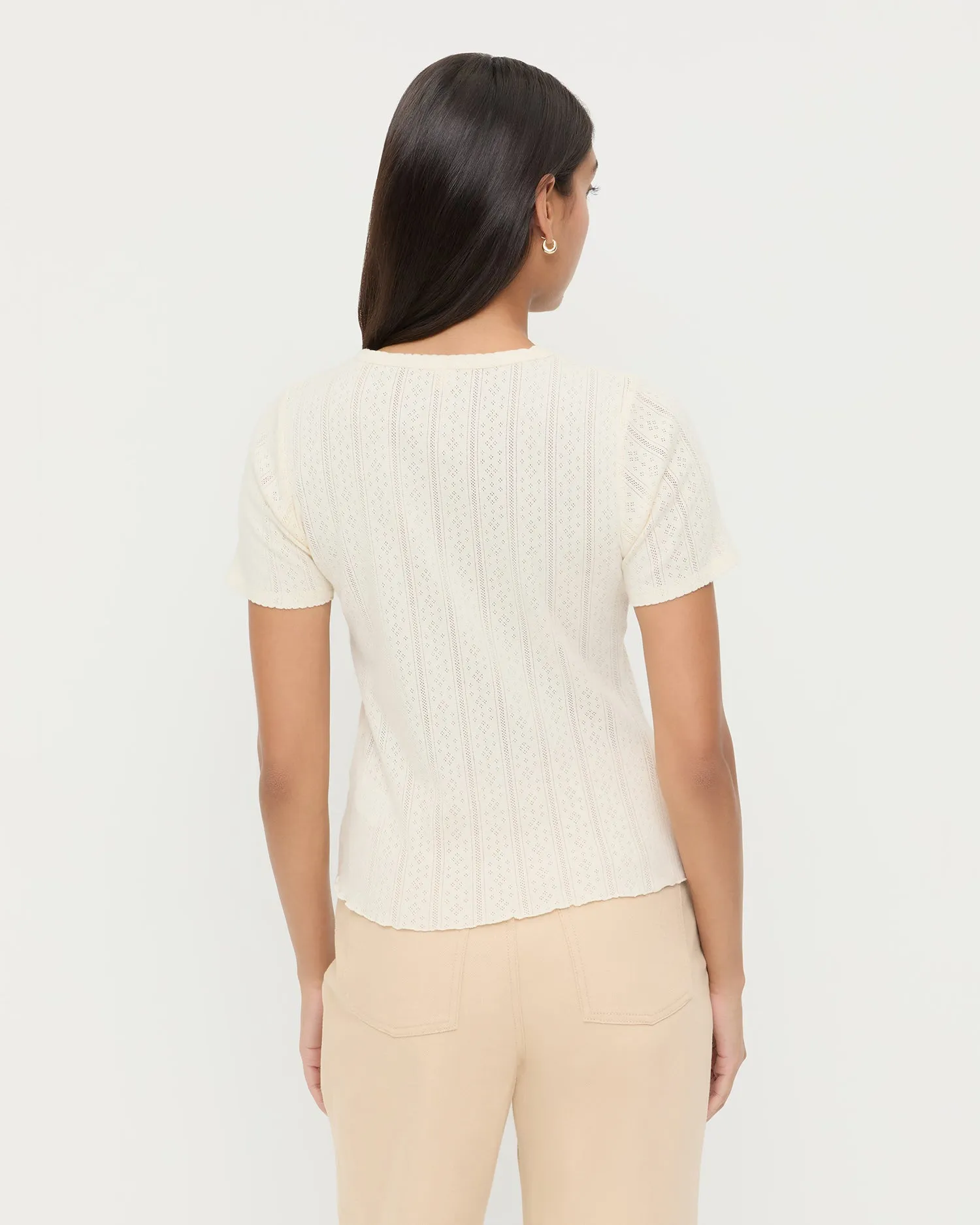 Kerri Pointelle Tee sold by Loeffler Randall product image thumbnail 3