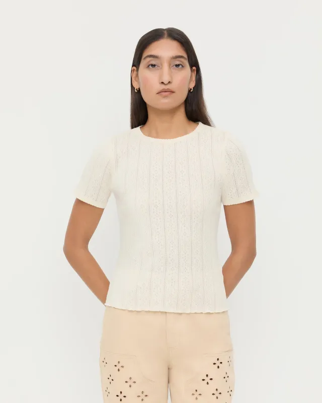 Kerri Pointelle Tee made by Loeffler Randall