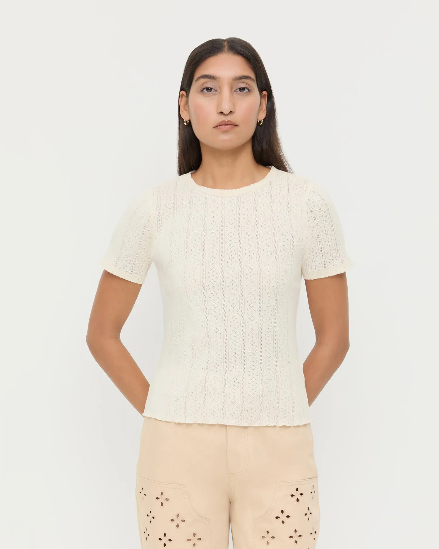 Kerri Pointelle Tee sold by Loeffler Randall