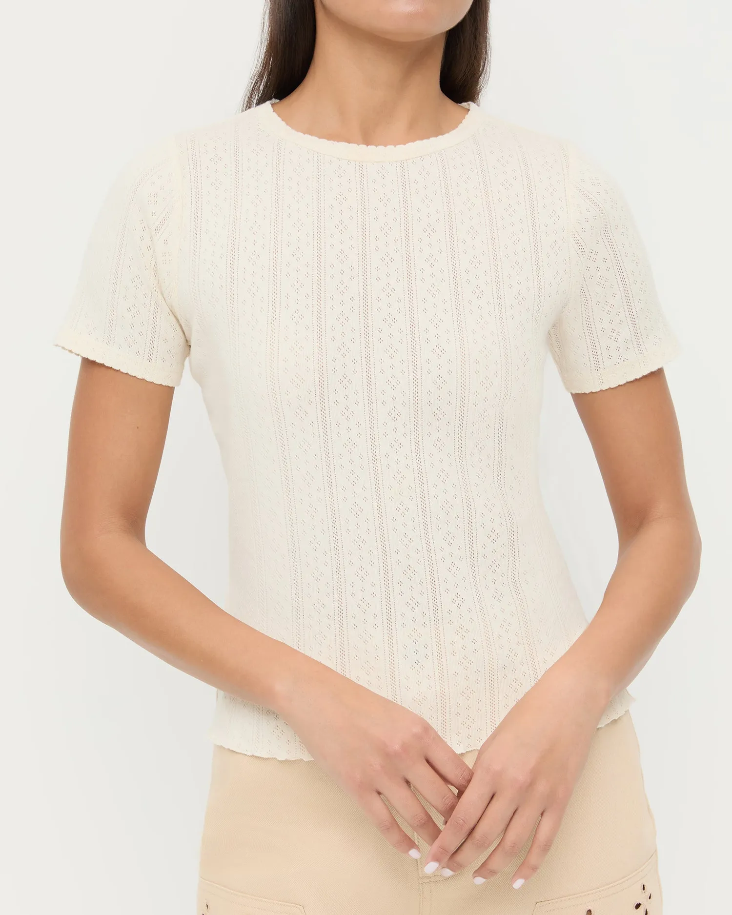 Kerri Pointelle Tee sold by Loeffler Randall product image thumbnail 4