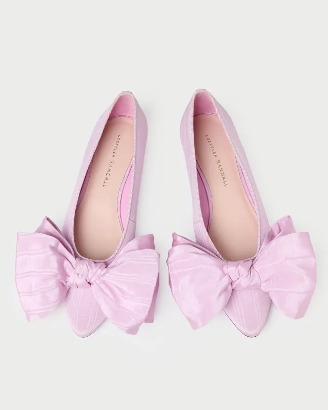 Noa Pink Moiré Bow Flat sold by Loeffler Randall