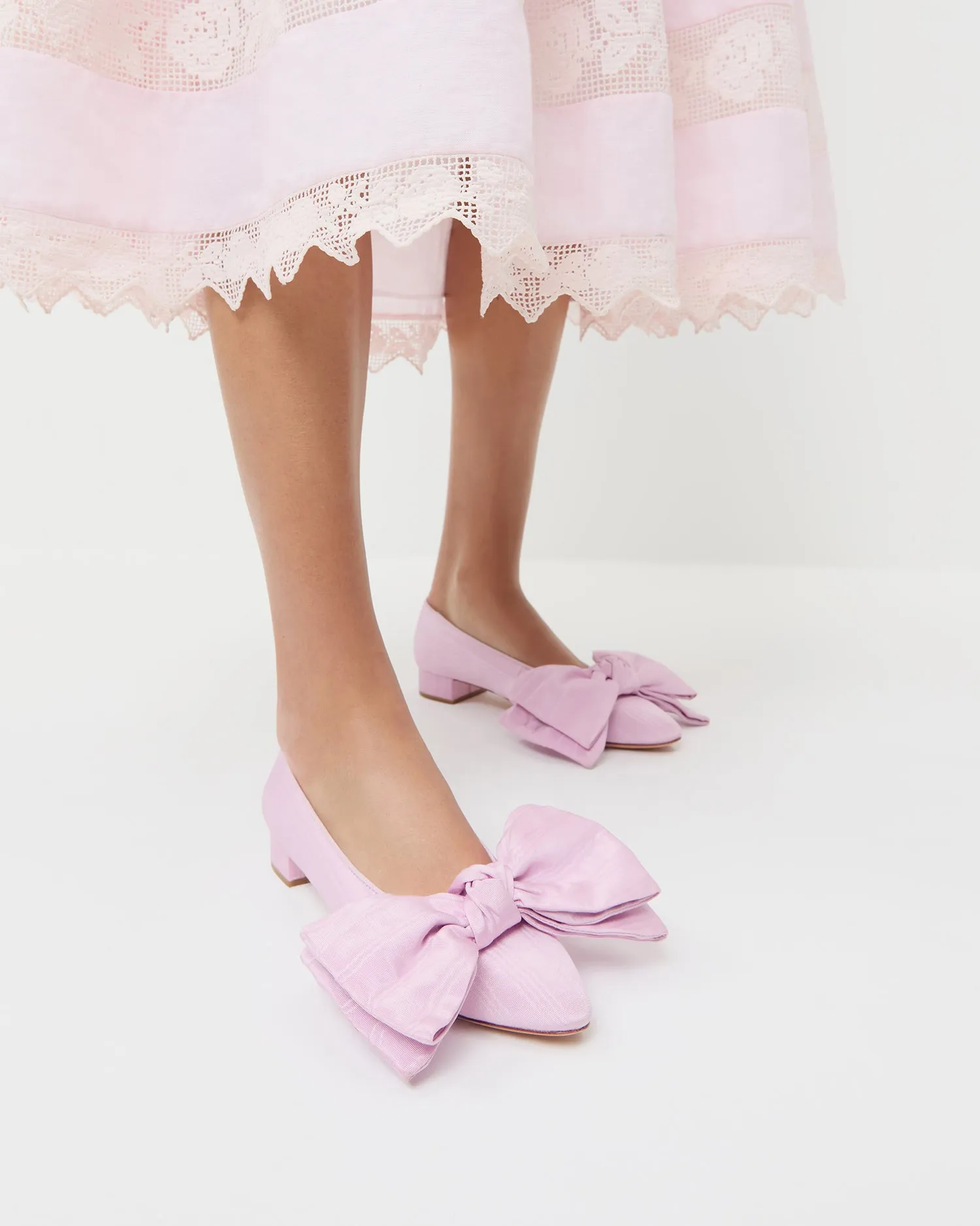 Noa Pink Moiré Bow Flat sold by Loeffler Randall product image thumbnail 2