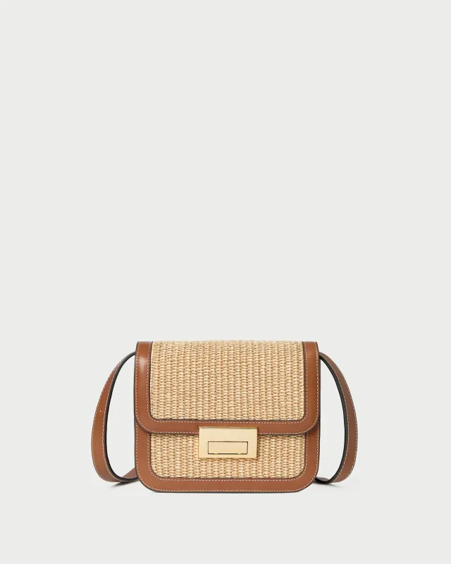 Desi Natural/Cacao Straw Crossbody sold by Loeffler Randall