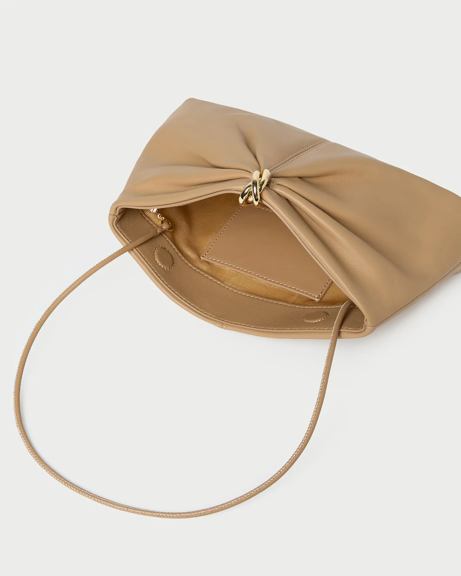 Corrine Khaki Leather Gathered Clutch sold by Loeffler Randall product image thumbnail 4