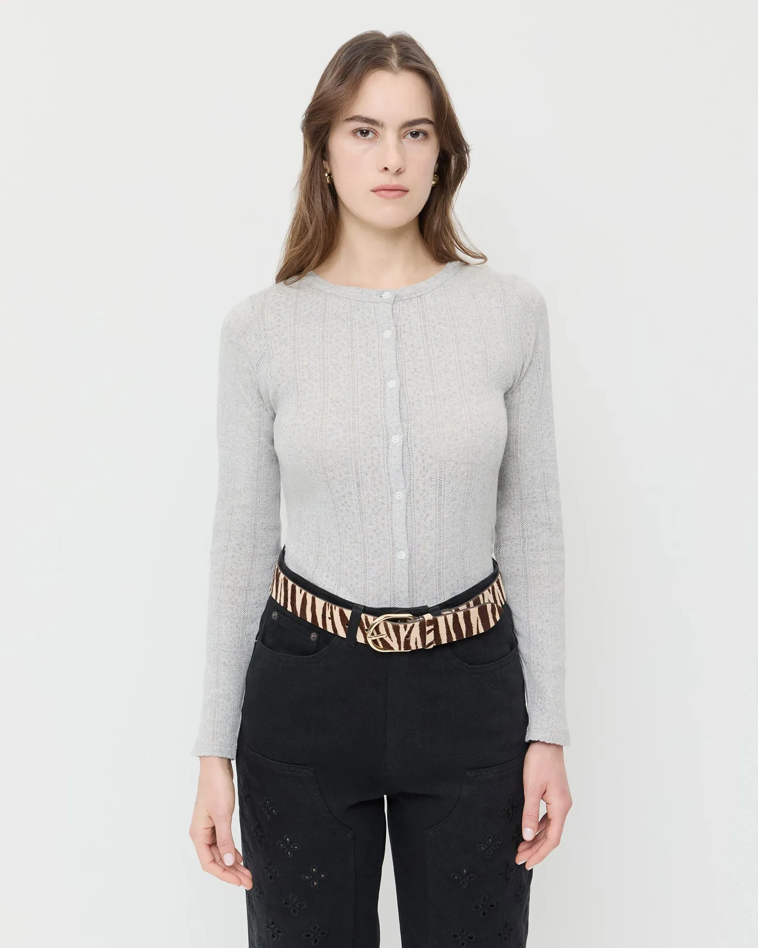 Isaac Cream Zebra Belt sold by Loeffler Randall product image thumbnail 3
