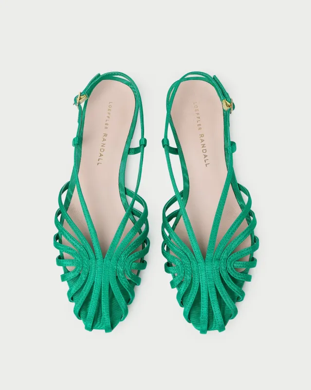 Devon Green Moiré Slingback Sandal sold by Loeffler Randall