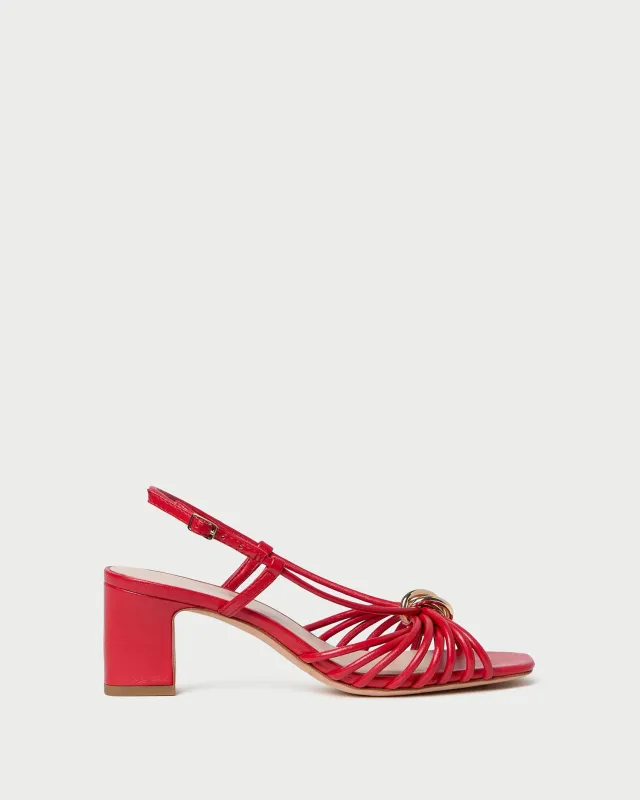 Minna Red Leather Heeled Sandal sold by Loeffler Randall