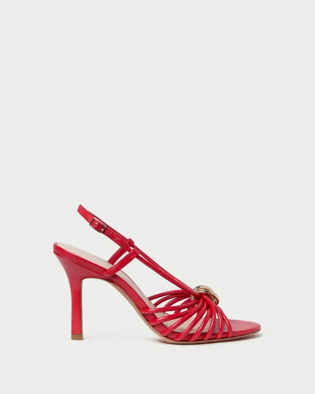 Mareka Red Leather Heeled Sandal sold by Loeffler Randall
