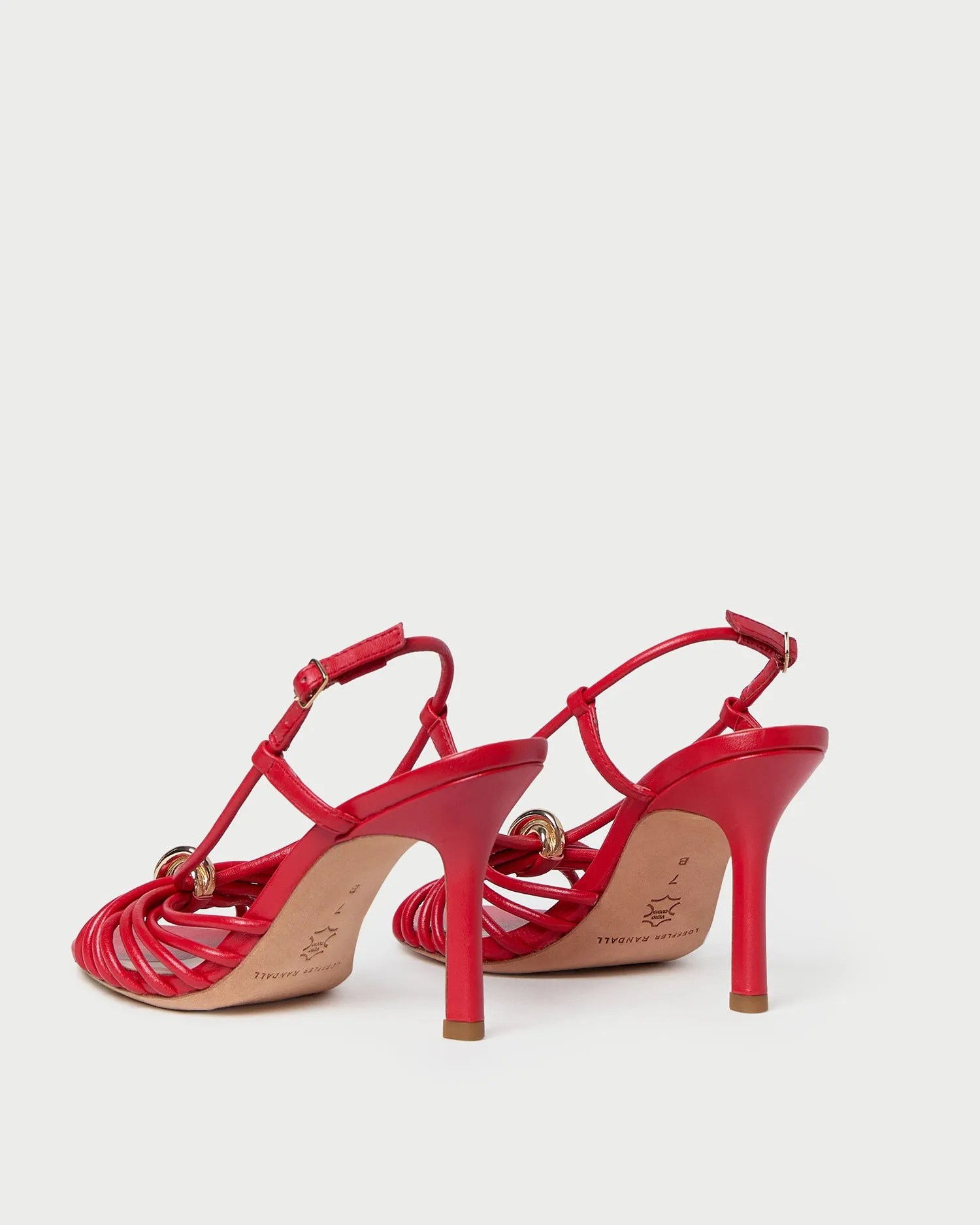 Mareka Red Leather Heeled Sandal sold by Loeffler Randall product image thumbnail 5