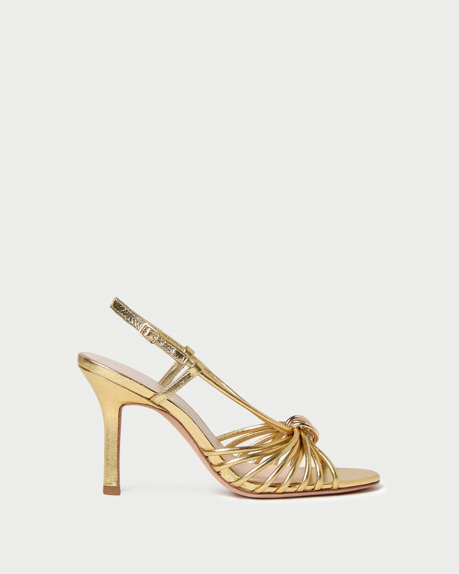 Mareka Gold Leather Heeled Sandal sold by Loeffler Randall