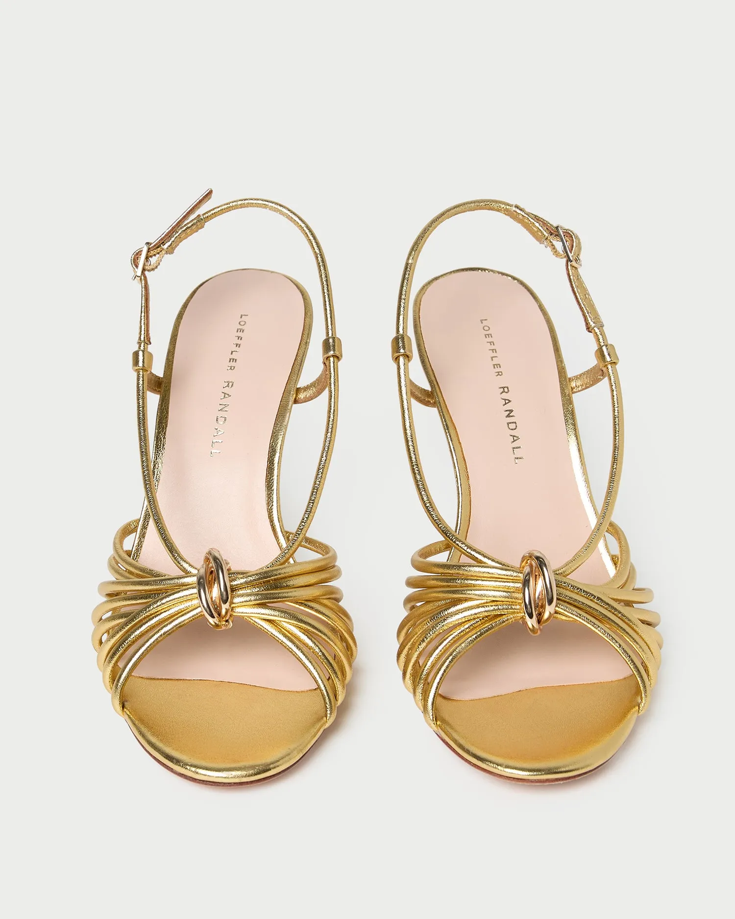 Mareka Gold Leather Heeled Sandal sold by Loeffler Randall product image thumbnail 3