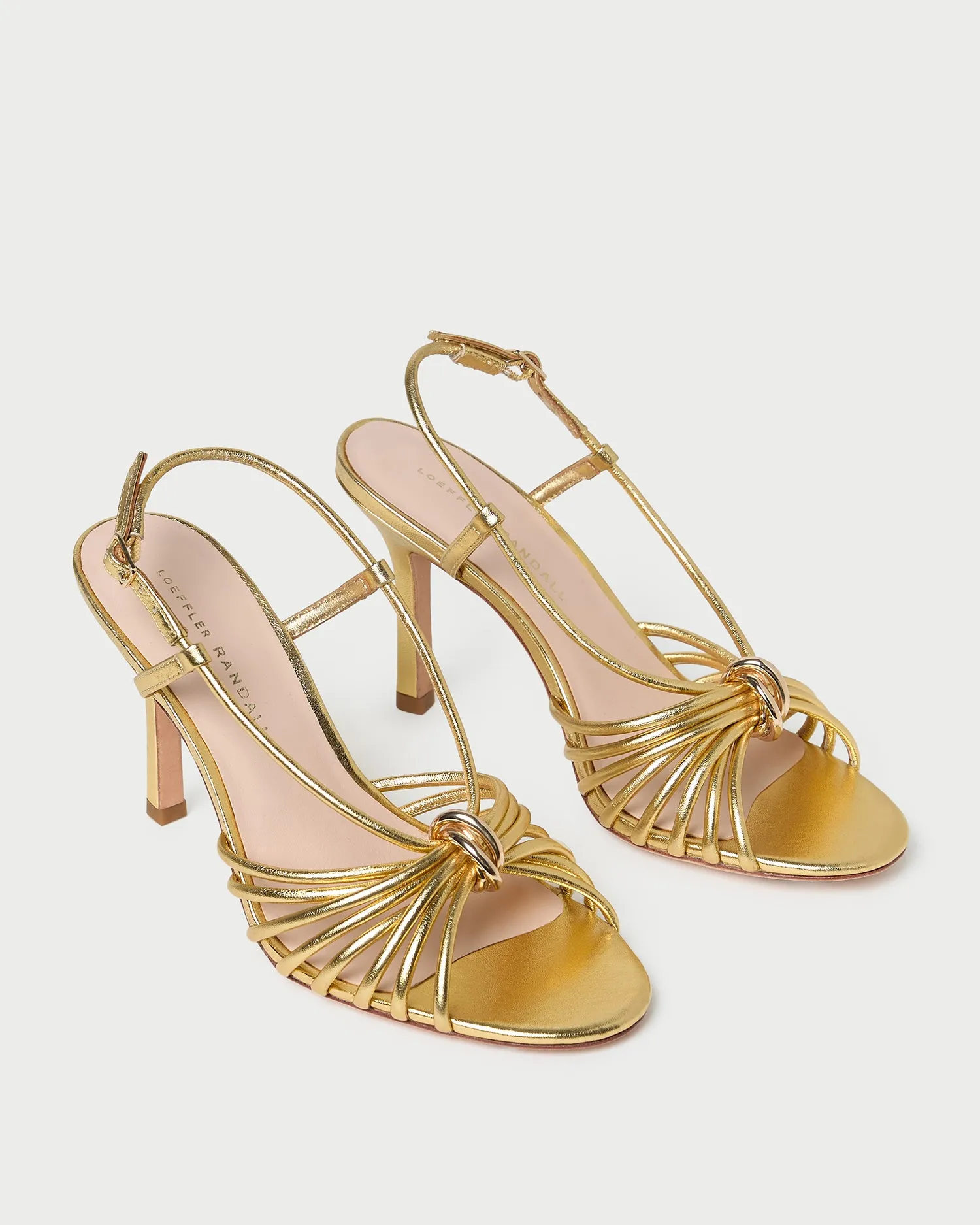 Mareka Gold Leather Heeled Sandal sold by Loeffler Randall product image thumbnail 5
