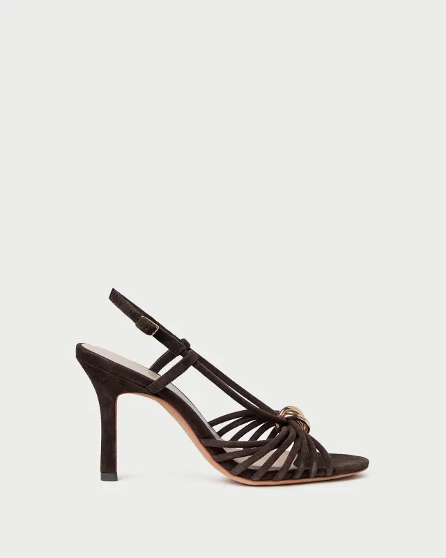 Mareka Brown Suede Heeled Sandal sold by Loeffler Randall