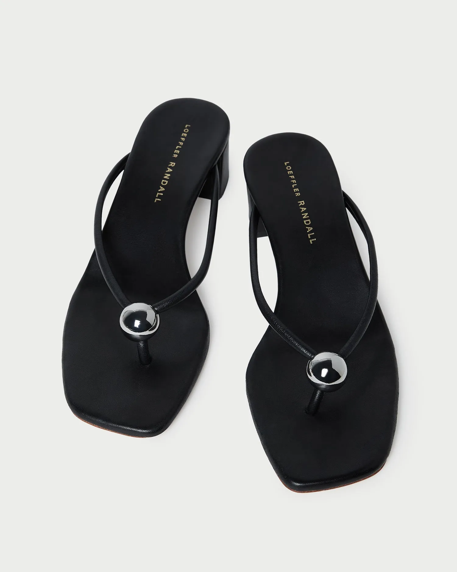 Odessa Black Leather Heeled Sandal sold by Loeffler Randall product image thumbnail 3