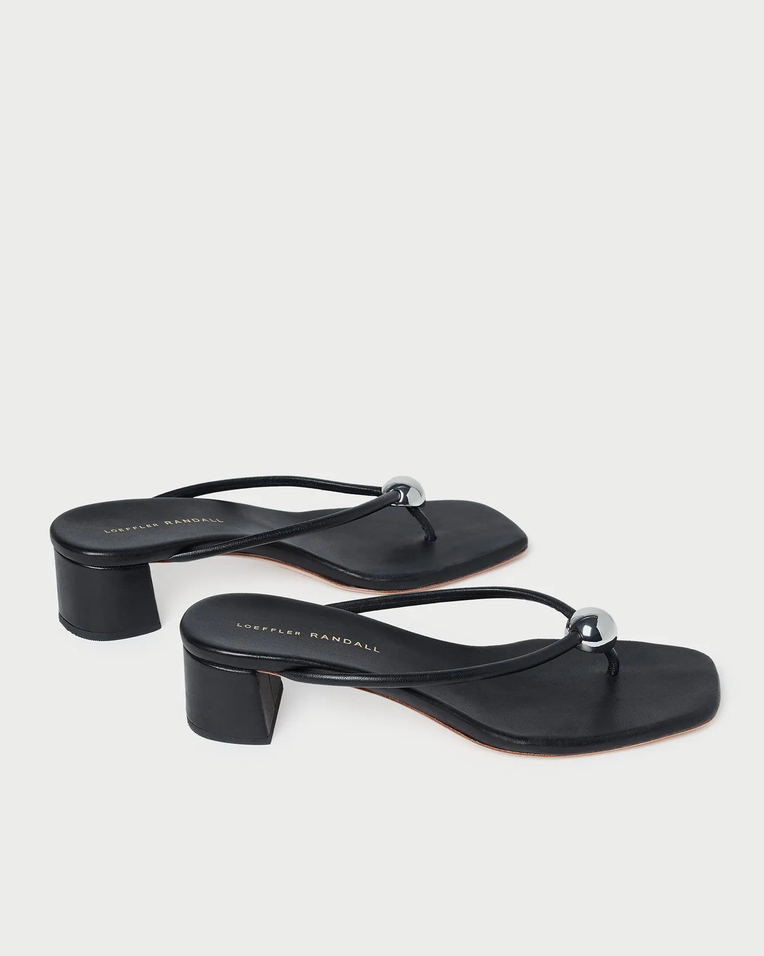 Odessa Black Leather Heeled Sandal sold by Loeffler Randall product image thumbnail 4