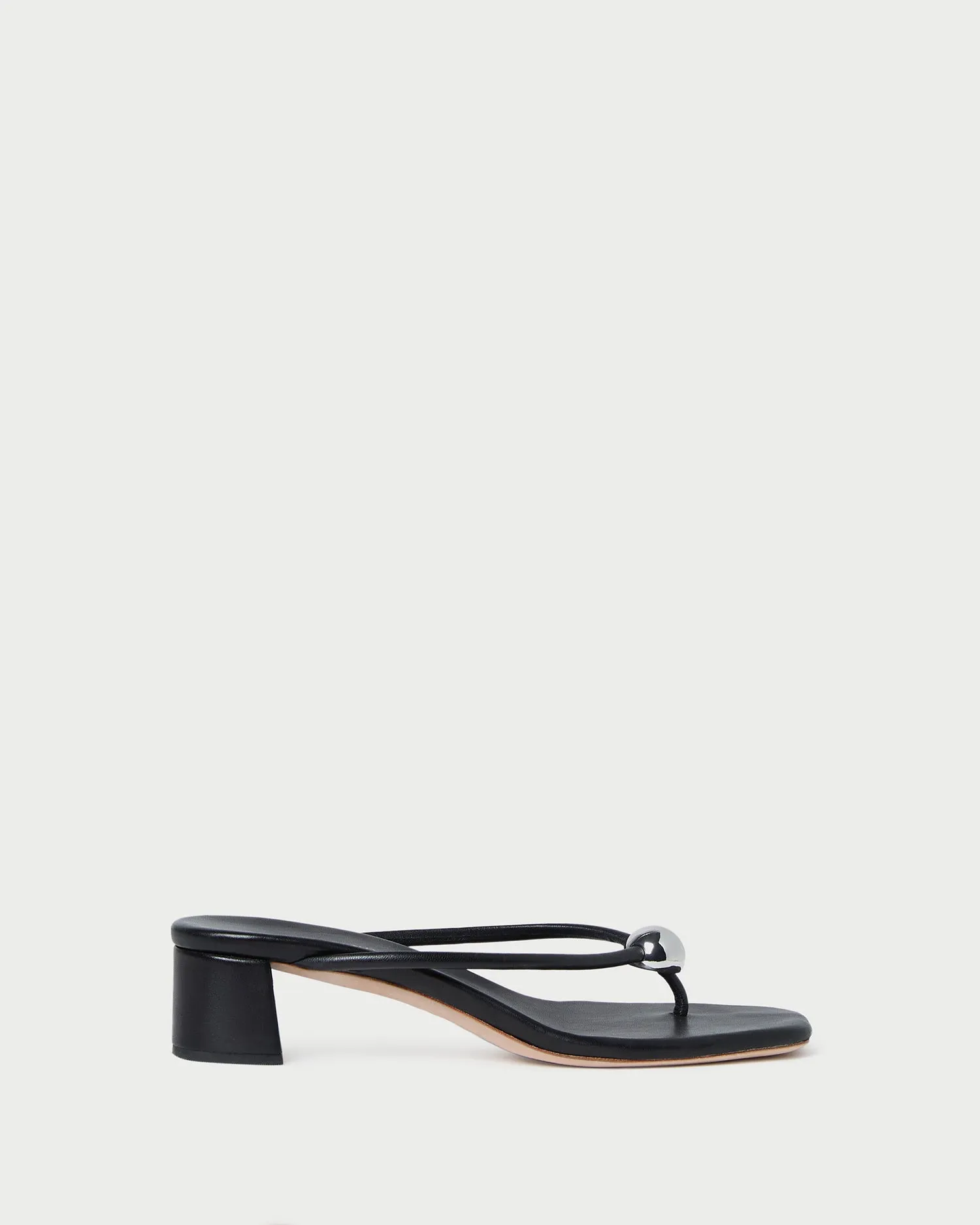 Odessa Black Leather Heeled Sandal sold by Loeffler Randall