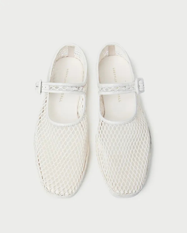 Rita White Netted Mary Jane sold by Loeffler Randall