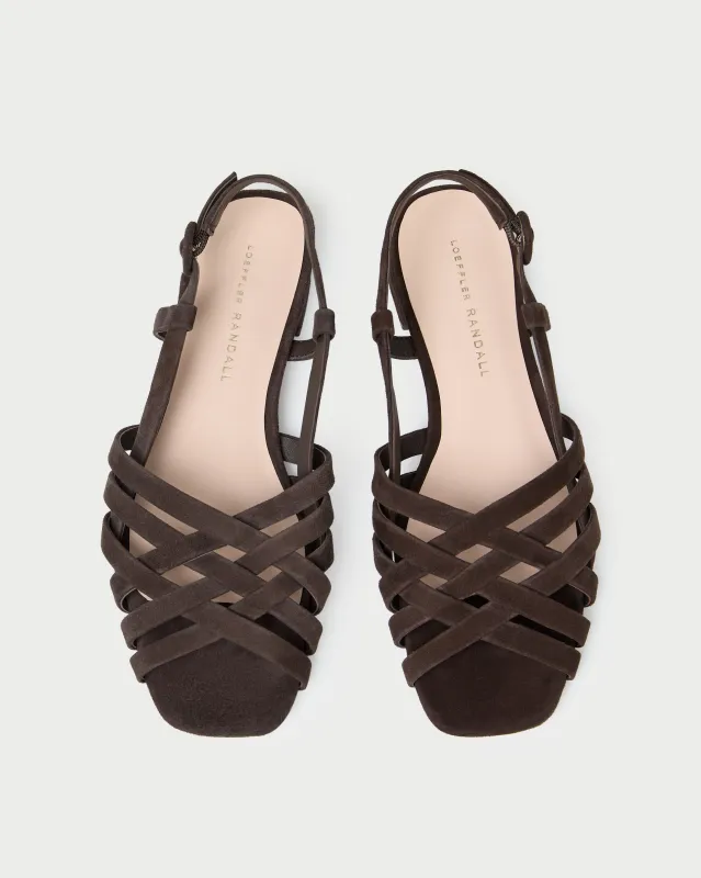 Shelly Brown Suede Flat Sandal sold by Loeffler Randall