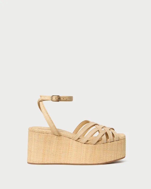Channing Natural Raffia Platform Sandal made by Loeffler Randall