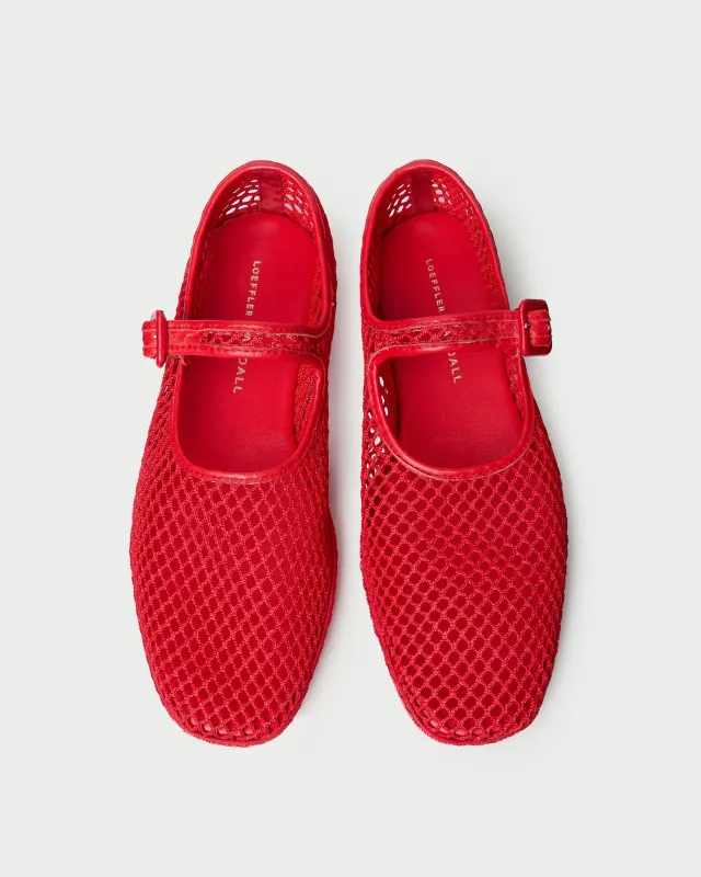 Rita Red Netted Mary Jane sold by Loeffler Randall