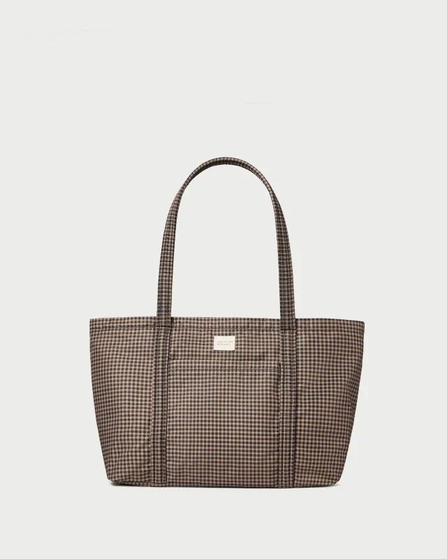 Mira Brown/Black Check Everyday Tote made by Loeffler Randall