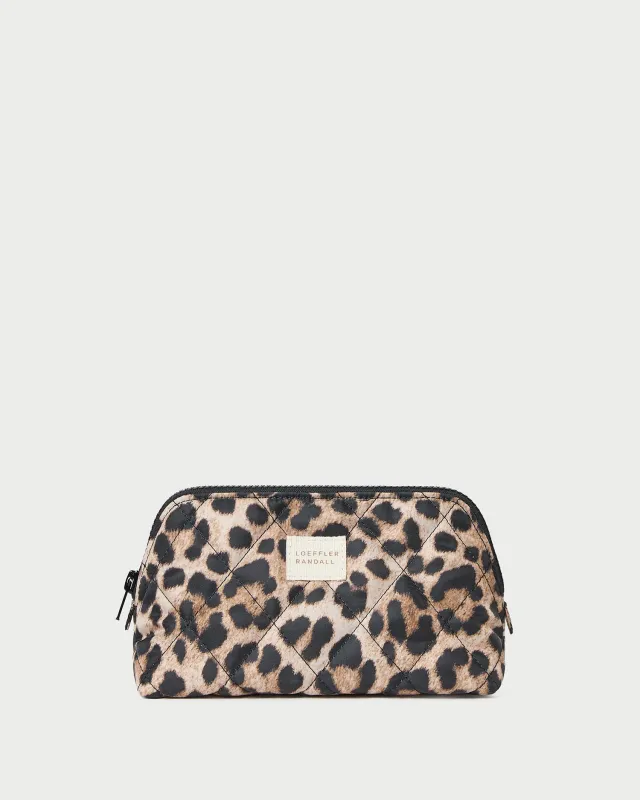 Georgette Brown/Leopard Mini Cosmetic Pouch made by Loeffler Randall
