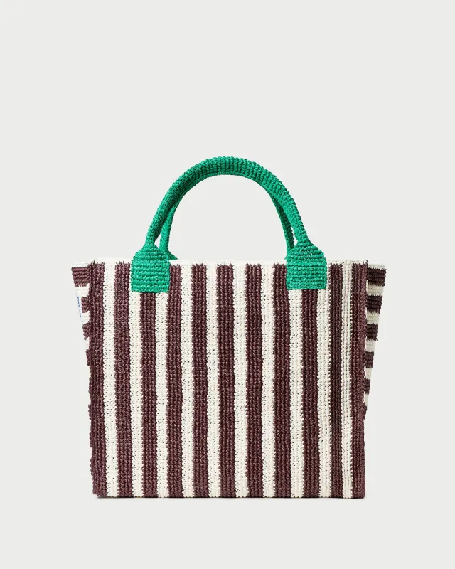 Sol Brown/White Crochet Beach Tote made by Loeffler Randall