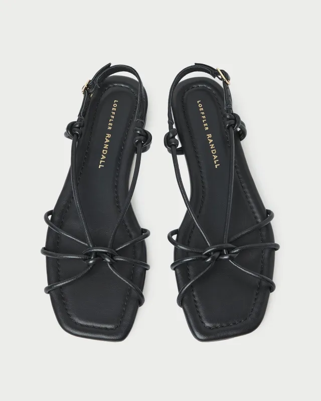 Karly Black Leather Strappy Sandal made by Loeffler Randall
