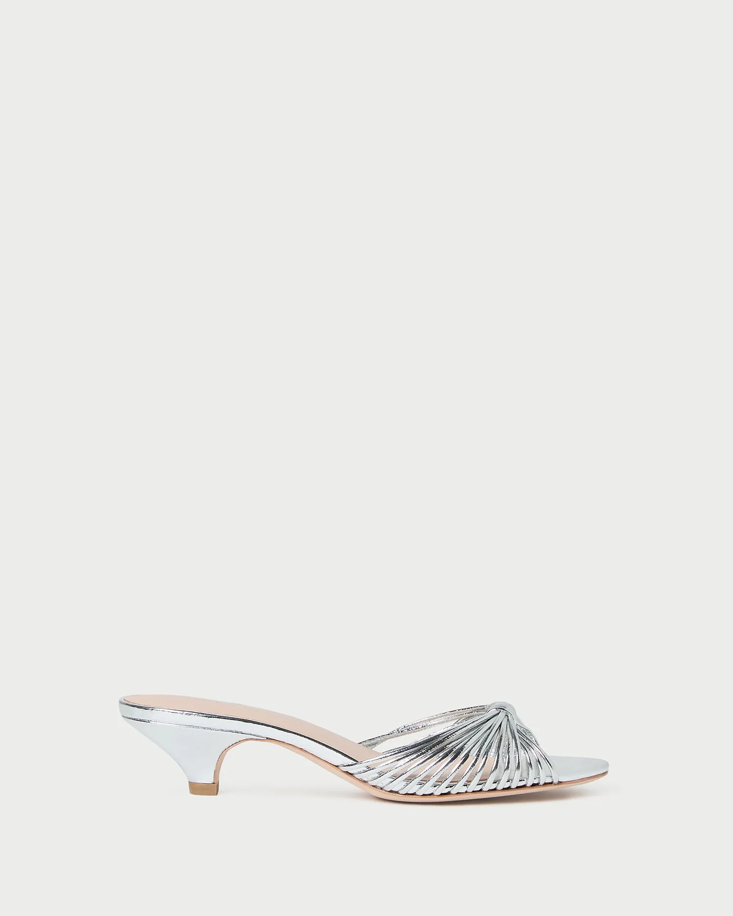 Dixie Silver Leather Kitten Heel sold by Loeffler Randall