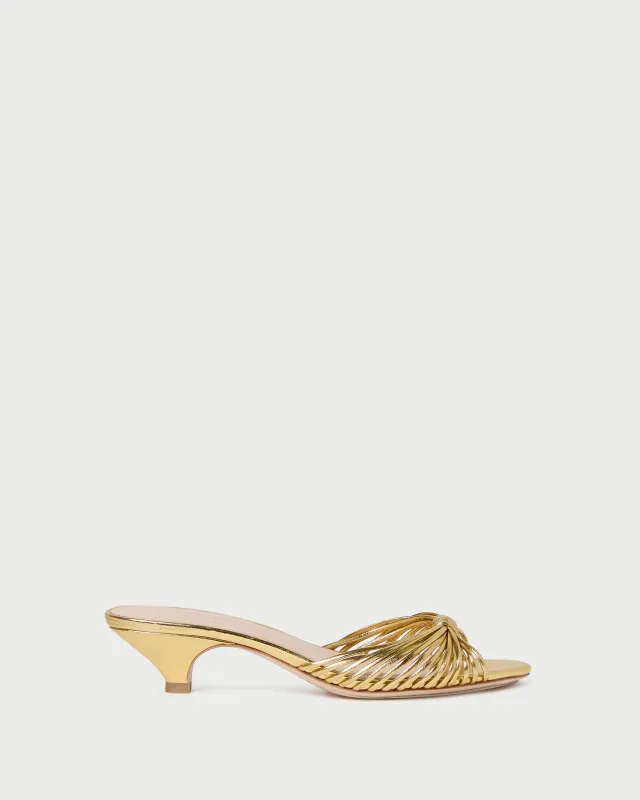 Dixie Gold Leather Kitten Heel made by Loeffler Randall
