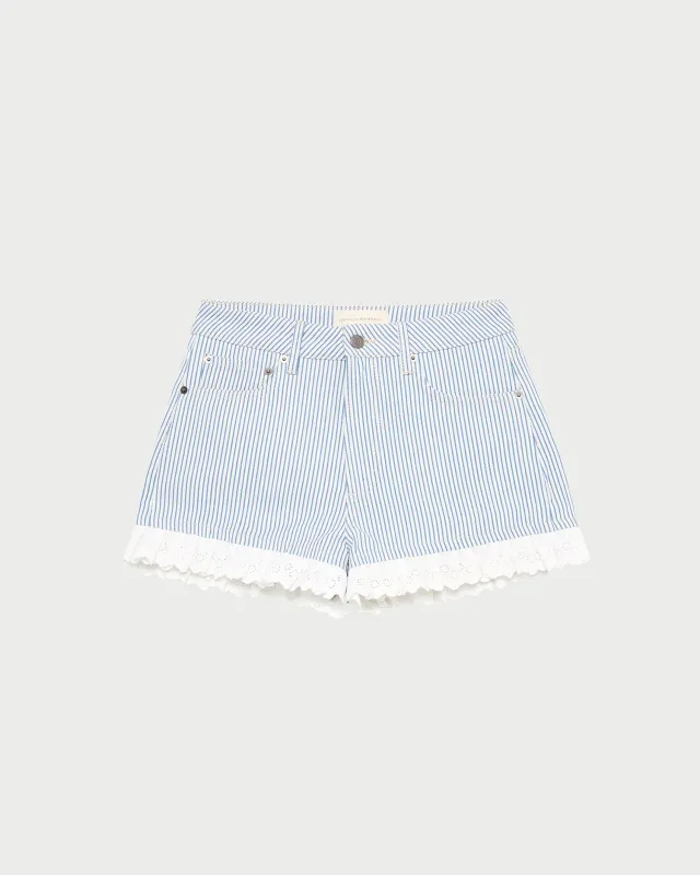 Kay Lace-Trimmed Denim Shorts made by Loeffler Randall
