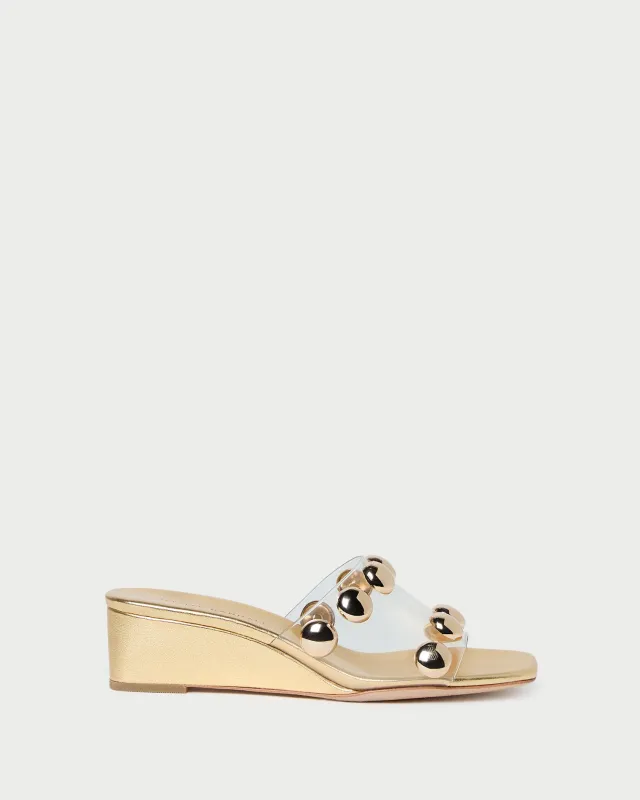 Enya Gold/Champagne Studded Wedge made by Loeffler Randall