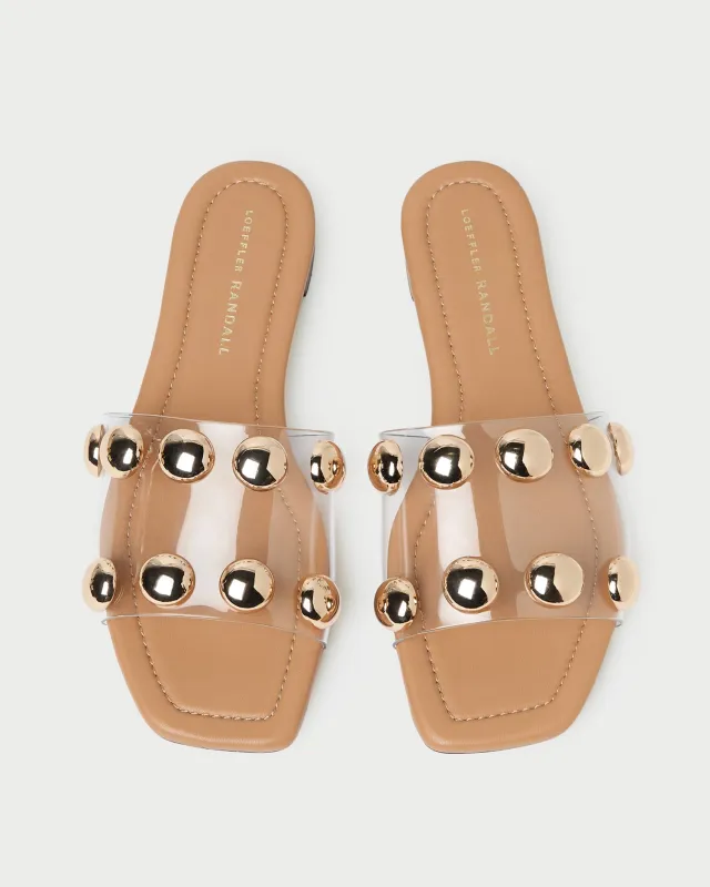 Hayes Dune/Champagne Studded Sandal made by Loeffler Randall