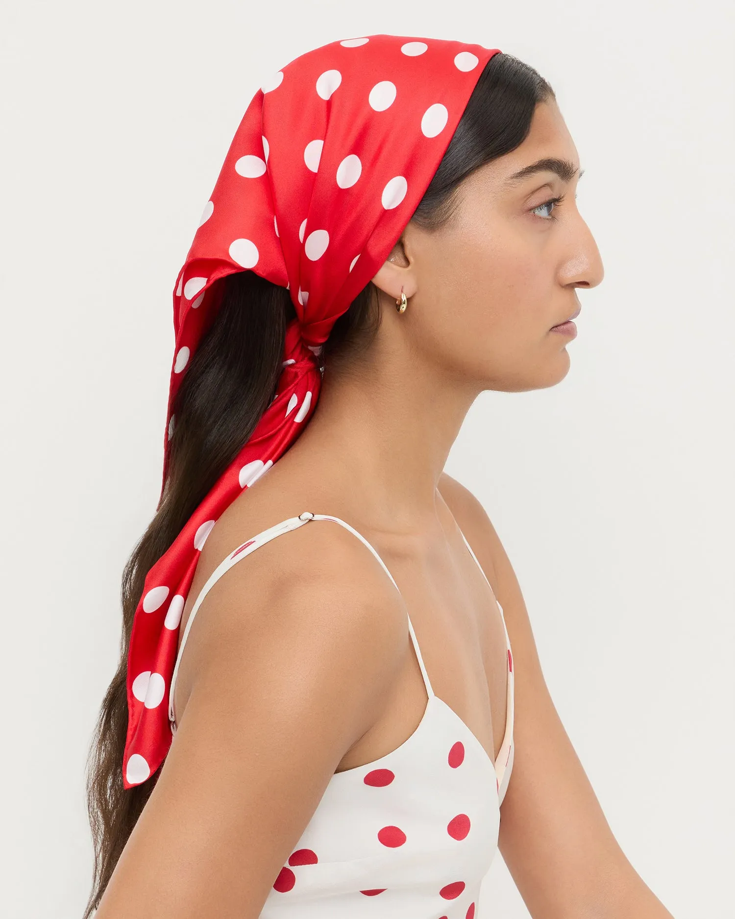 Beverly Red/White Silk Scarf sold by Loeffler Randall product image thumbnail 5
