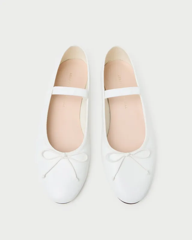 Leonie Ivory Leather Ballet Flat made by Loeffler Randall