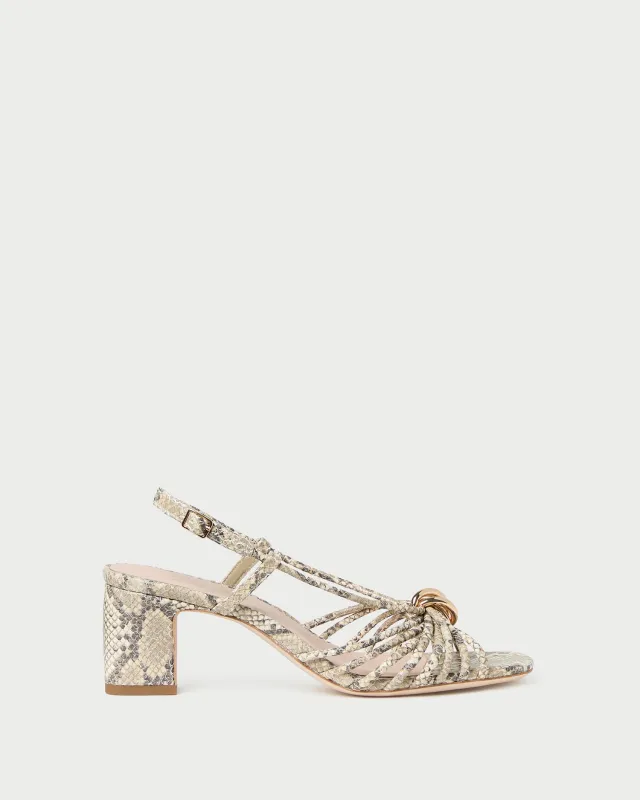 Minna Snake Leather Heeled Sandal made by Loeffler Randall