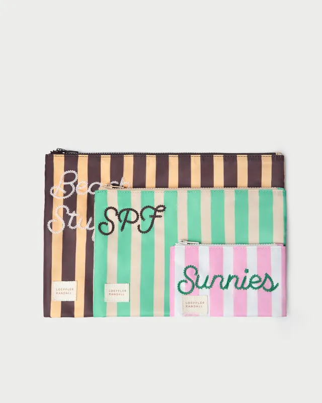 Murphy Embroidered Stripe Pouch Set made by Loeffler Randall
