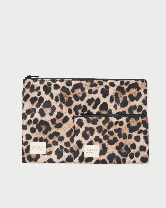 Tracy Brown/Leopard Pouch Set made by Loeffler Randall