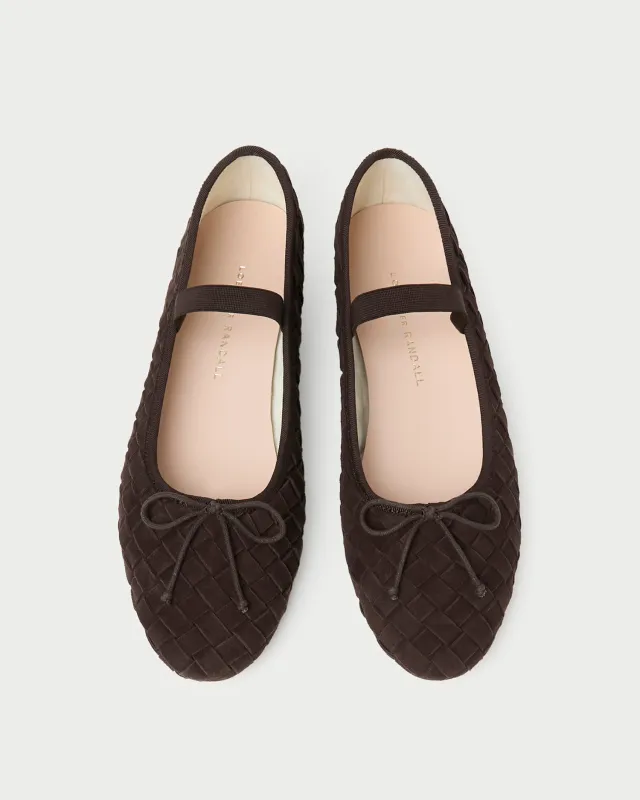 Leonie Brown Woven Ballet Flat made by Loeffler Randall